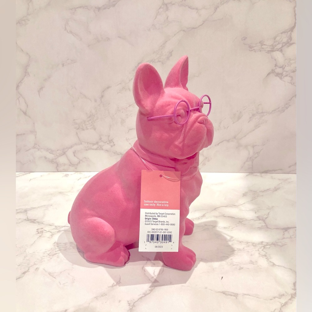 Spritz Valentine Flocked French Bulldog Tabletop Decor